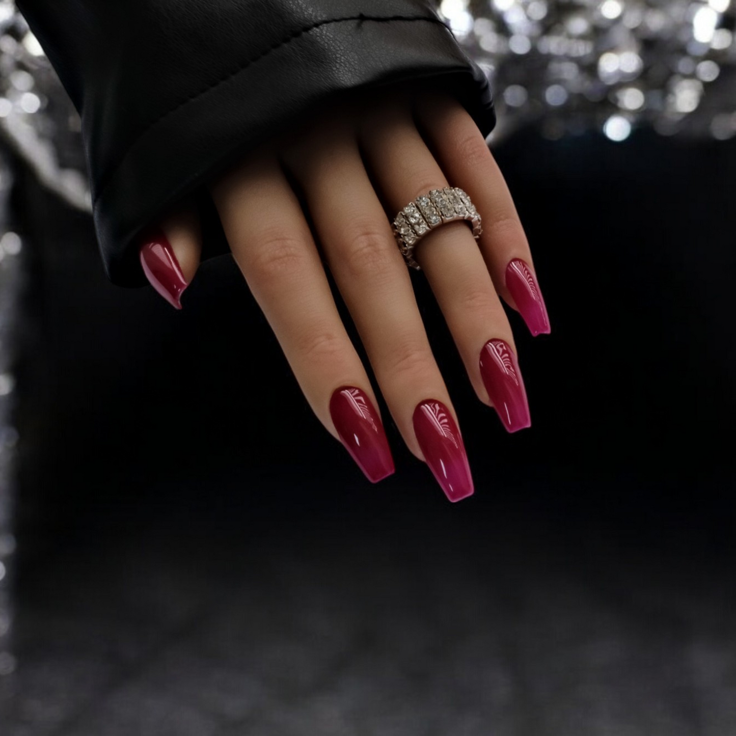 Crimson Elegance – Gel Nails