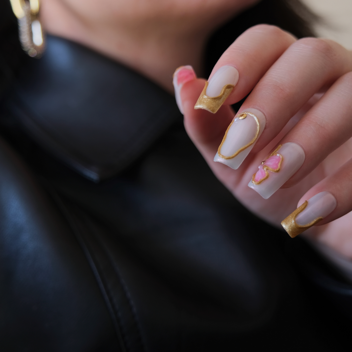 Golden Petal - Gel Nails