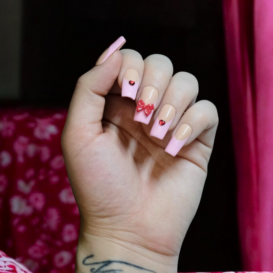 Romantic Bow - Gel Nails 