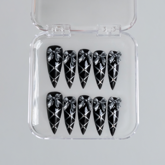 Stiletto Gel Nails with 3D Gel